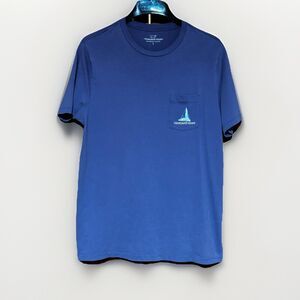 Vineyard Vines Blue Double Sided Sailboat Print Shirt Men's Size Large Nautical